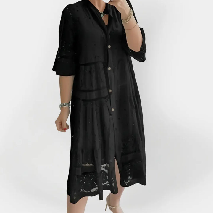 Lace Dress with Sleeves and Front Buttons Jasmine's Boutique Australia