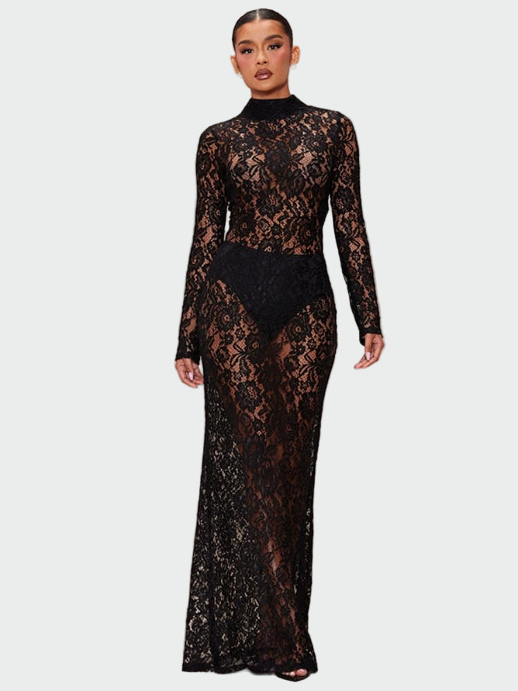 Lace Turtleneck Dress Jasmine's Boutique Australia
