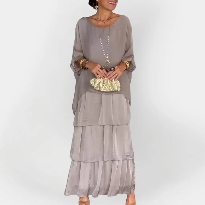 Pleated Dress with Double Layer Effect Jasmine's Boutique Australia