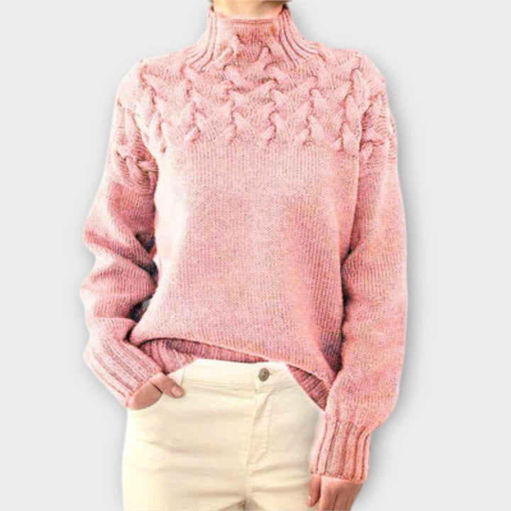 Eva - Women's Sweater with Knitting Detail Liora Lane Boutique