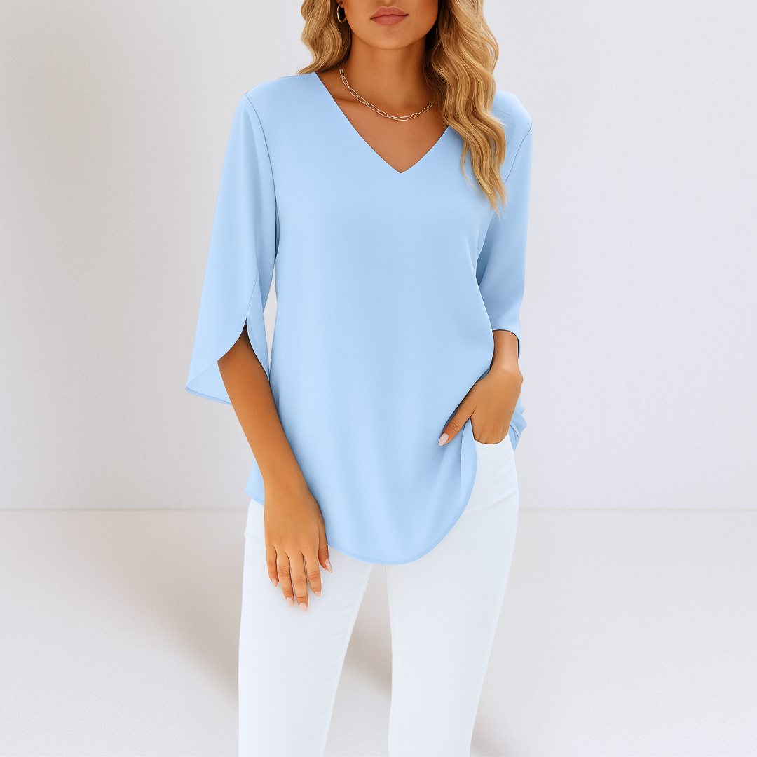 Elegant Blouse with V-Neck and Open Sleeves Jasmine's Boutique Australia