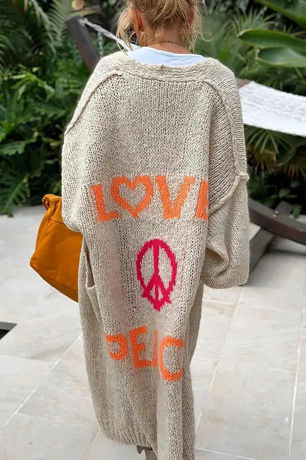 Sunset Glow Long Knit Cardigan Jasmine's Boutique Australia