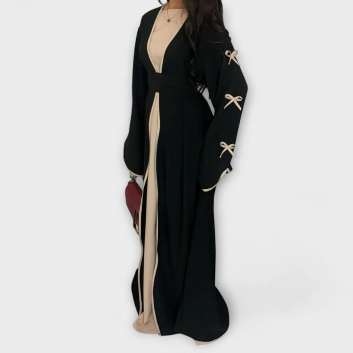 Stylish Cardigan and Dress Combined with Striped Decoration Jasmine's Boutique Australia