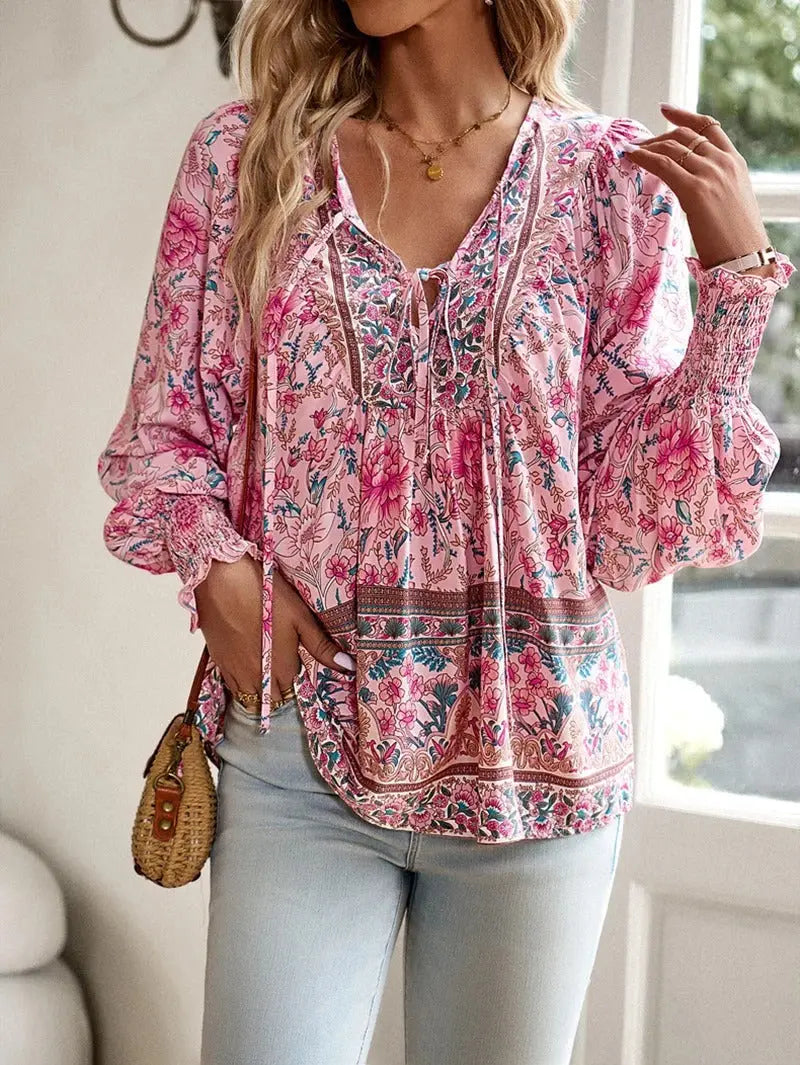 Sunset Bloom Boho Blouse Jasmine's Boutique Australia