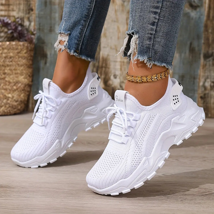 Beige Breathable Knit Sneakers Jasmine's Boutique Australia