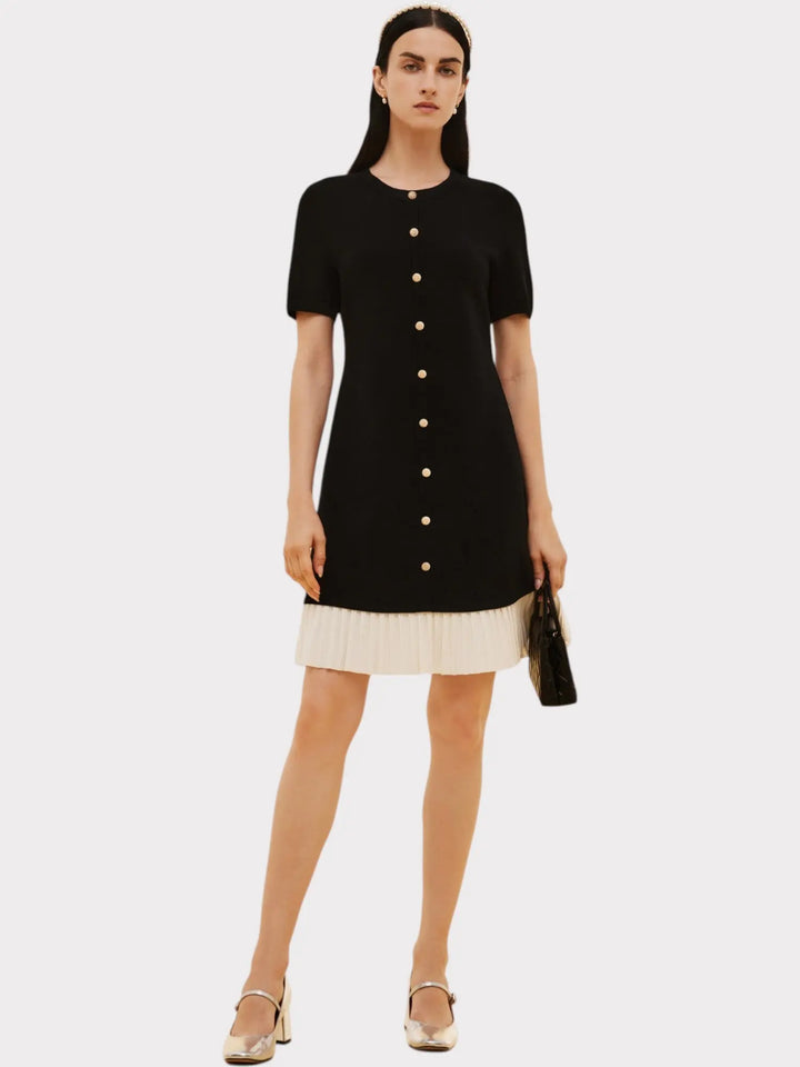Pleated Contrast Charm Dress Jasmine's Boutique Australia