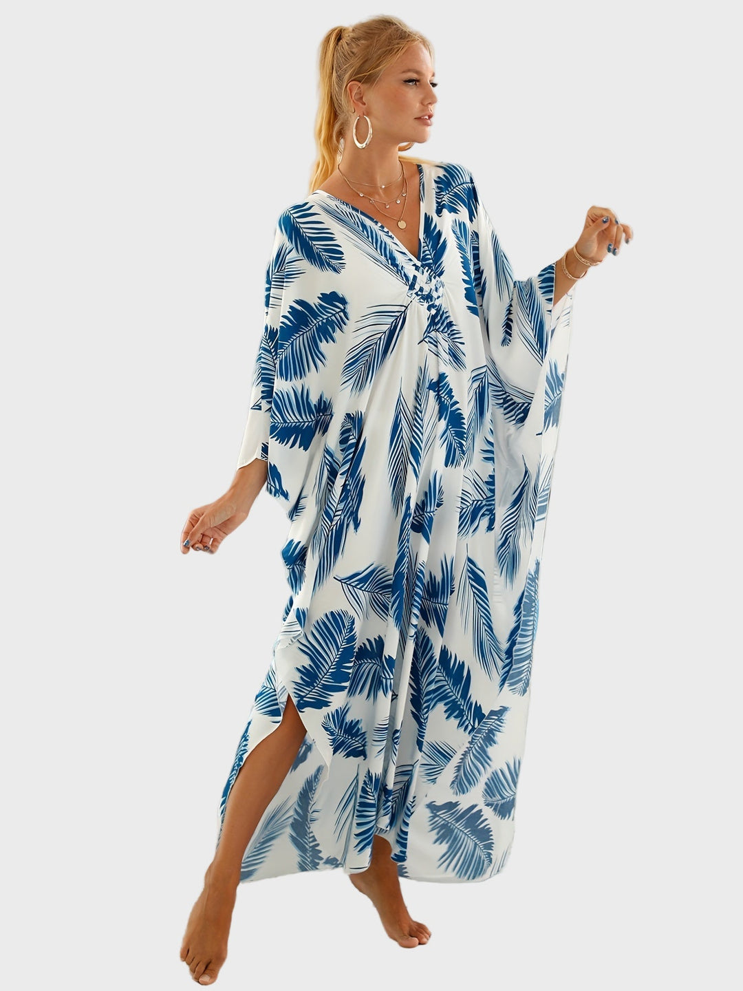 Blue Leaf Kaftan Jasmine's Boutique Australia
