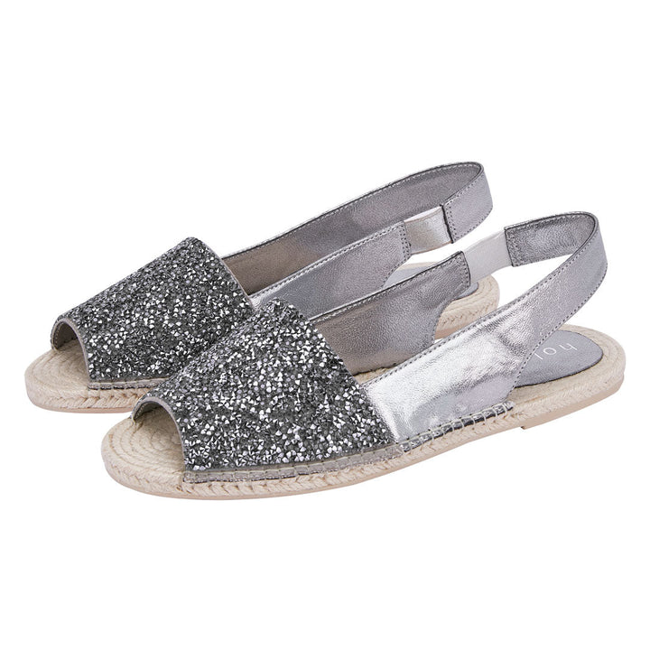 Holster Silver Glitter Espadrille Sandals Jasmine's Boutique Australia