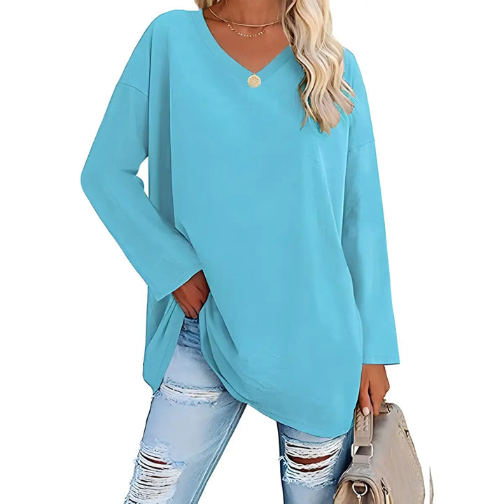 Relaxed V-Neck Long Sleeve Top Jasmine's Boutique Australia