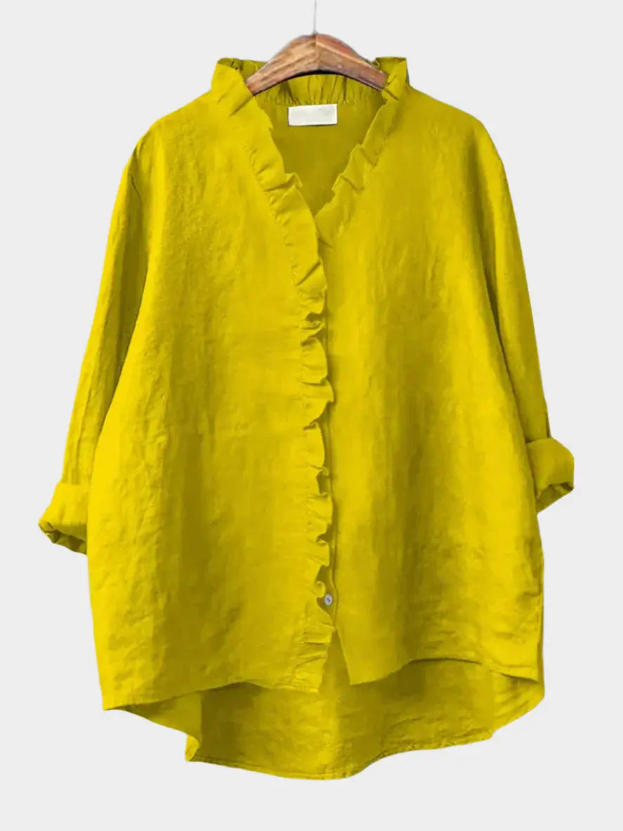 Soft Ruffle Linen Blouse Jasmine's Boutique Australia