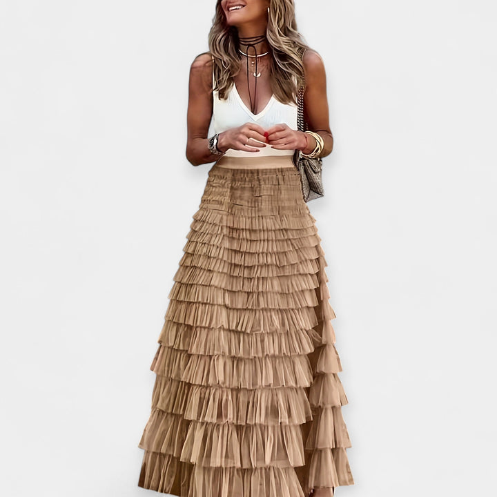Boho Skirt with Mesh Satin Hem Jasmine's Boutique Australia