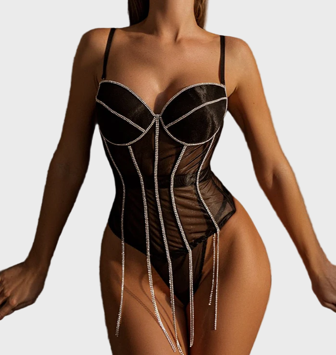 Celestia Crystal Corset Bodysuit Jasmine's Boutique Australia