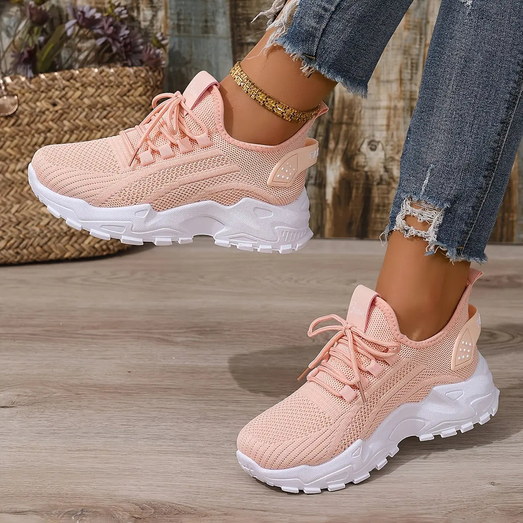 Beige Breathable Knit Sneakers Jasmine's Boutique Australia