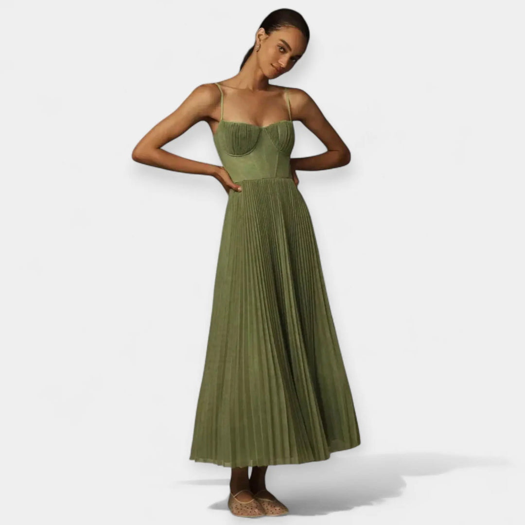 Midi Dress with Pleated Design and Tulle Jasmine's Boutique Australia