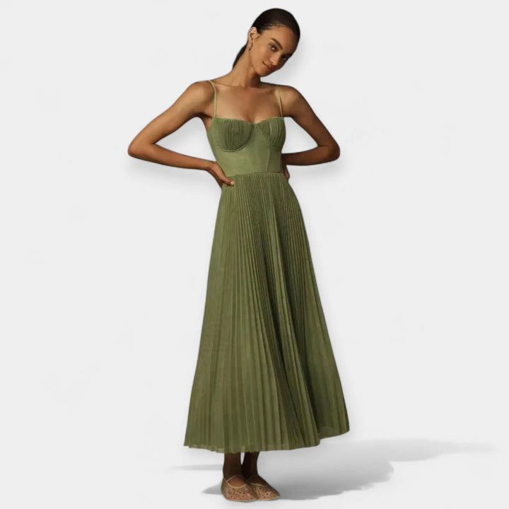 Midi Dress with Pleated Design and Tulle Jasmine's Boutique Australia