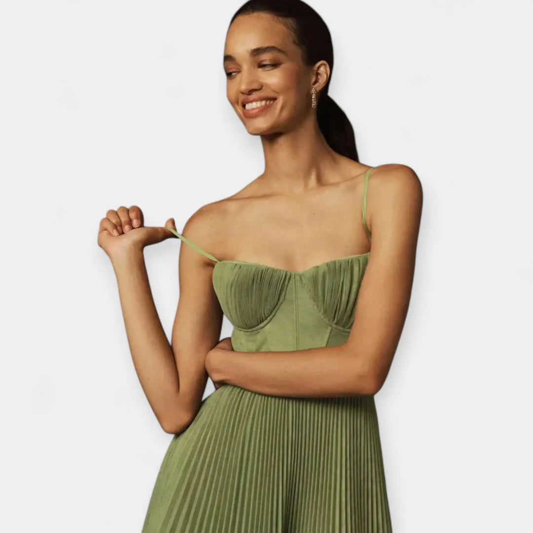 Midi Dress with Pleated Design and Tulle Jasmine's Boutique Australia