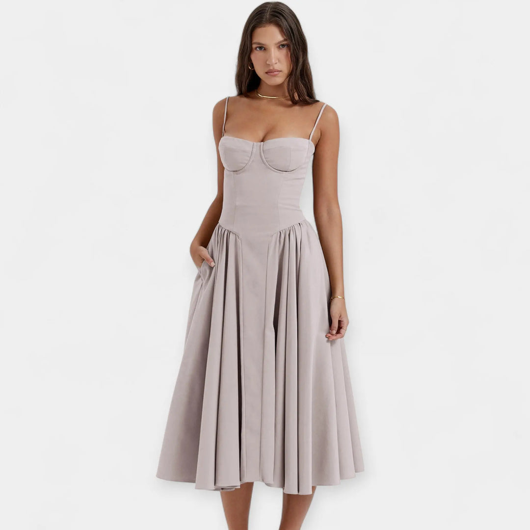 Retro Midi Dress with Thin Straps Jasmine's Boutique Australia