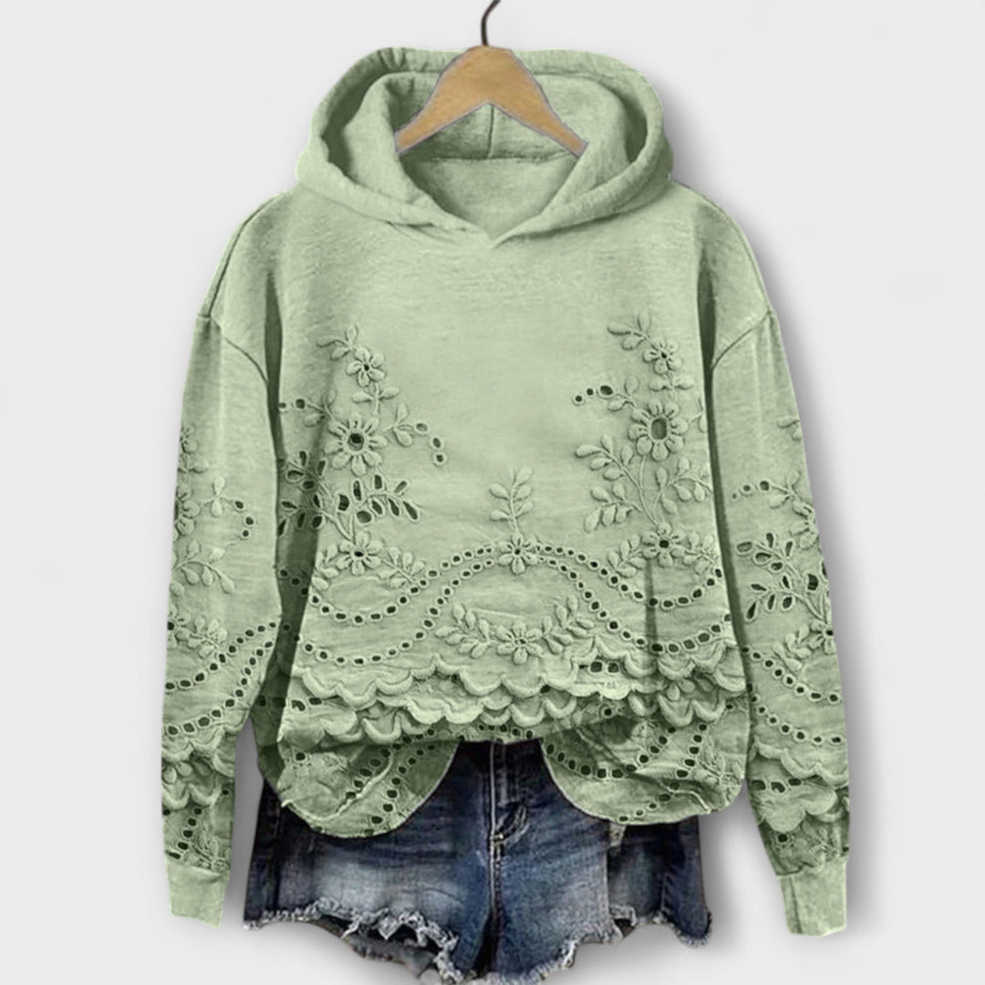 Elegant Hoodie with Lace Details Liora Lane Boutique
