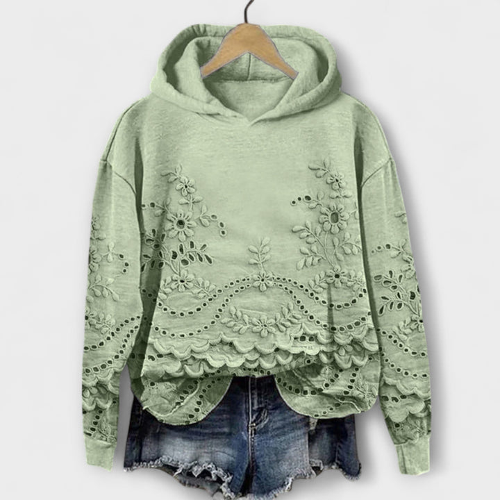 Elegant Hoodie with Lace Details Liora Lane Boutique