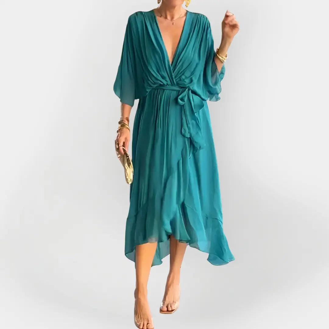 Chiffon Dress with V-Neck Jasmine's Boutique Australia