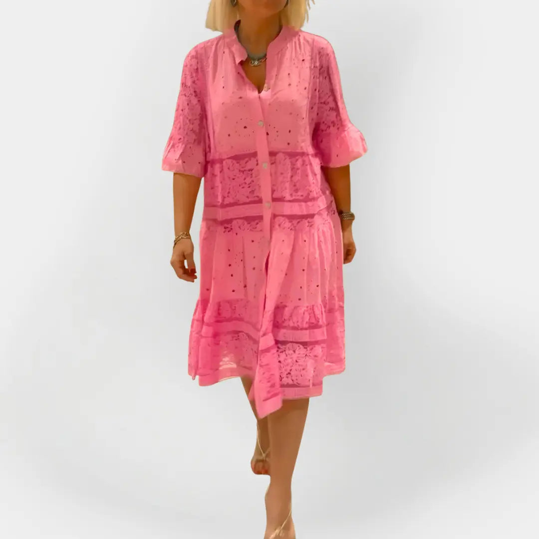 Lace Dress with Sleeves and Front Buttons Jasmine's Boutique Australia