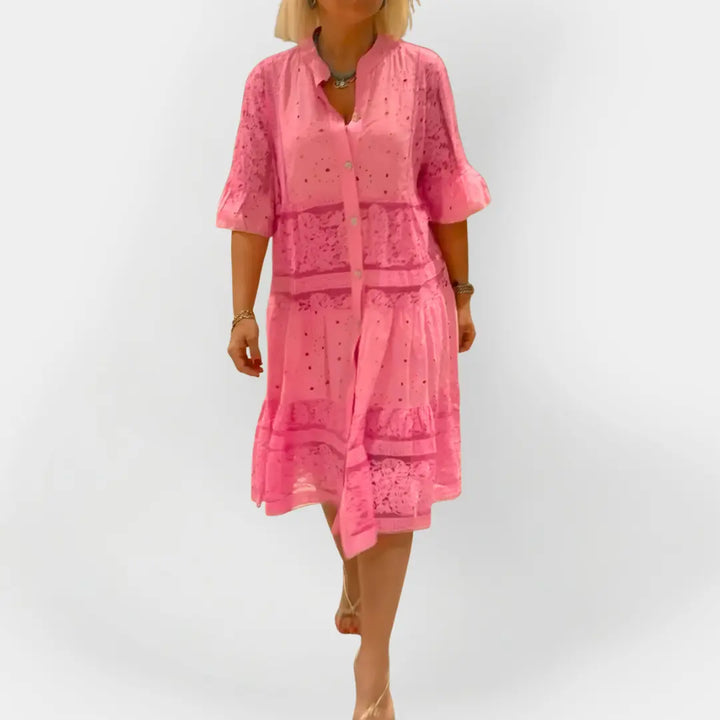 Lace Dress with Sleeves and Front Buttons Jasmine's Boutique Australia