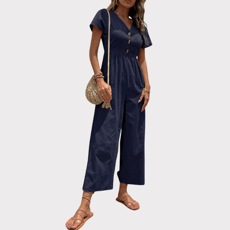 Camila Button-Front Jumpsuit Liora Lane Boutique
