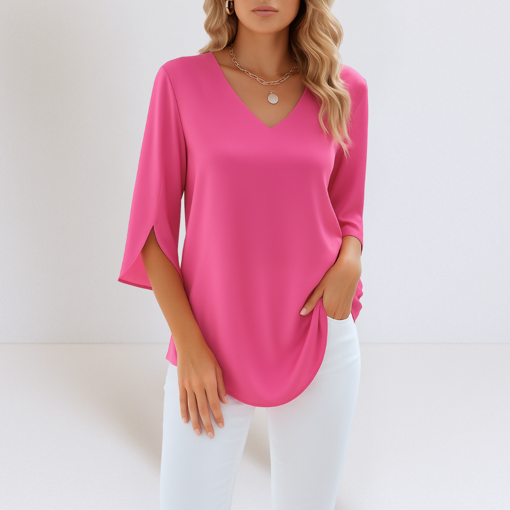 Elegant Blouse with V-Neck and Open Sleeves Jasmine's Boutique Australia