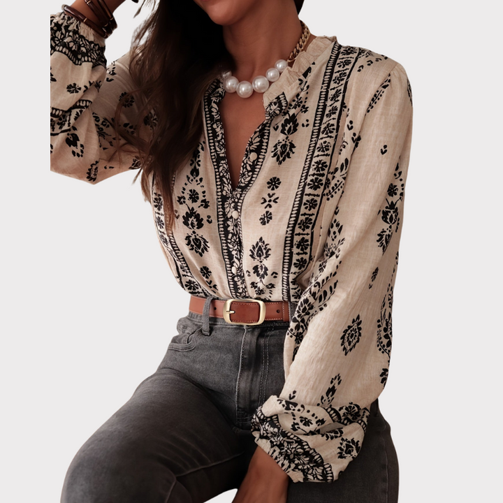 Chic Lantern Sleeve Blouse Top Liora Lane Boutique