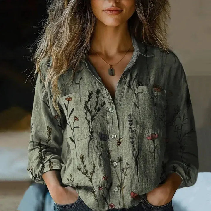 Olive Meadow Embroidered Shirt Jasmine's Boutique Australia