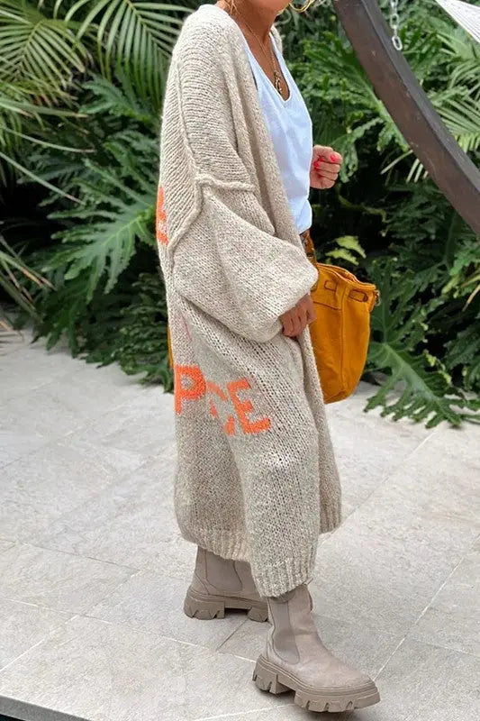 Sunset Glow Long Knit Cardigan Jasmine's Boutique Australia