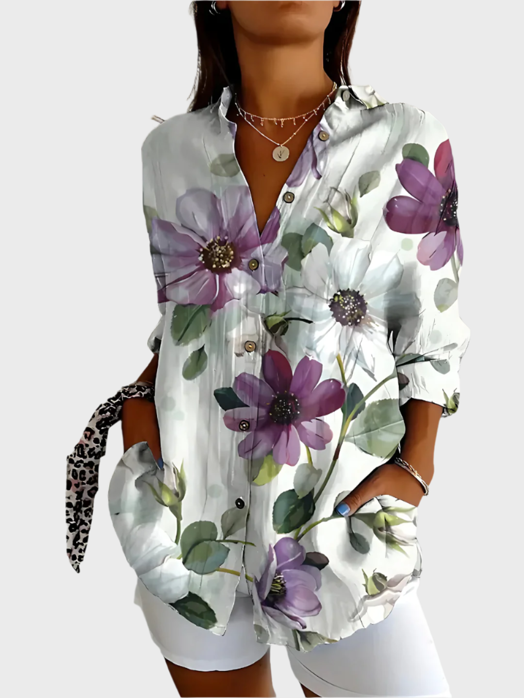 Cotton Blouse with Floral Design Jasmine's Boutique Australia
