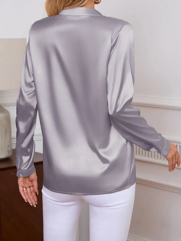 Satin Charm V-Neck Blouse Jasmine's Boutique Australia