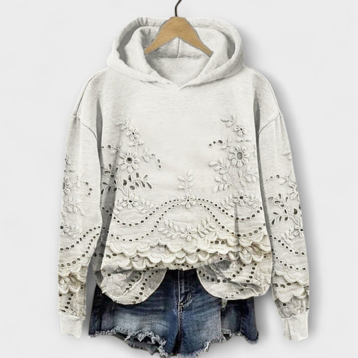 Elegant Hoodie with Lace Details Liora Lane Boutique