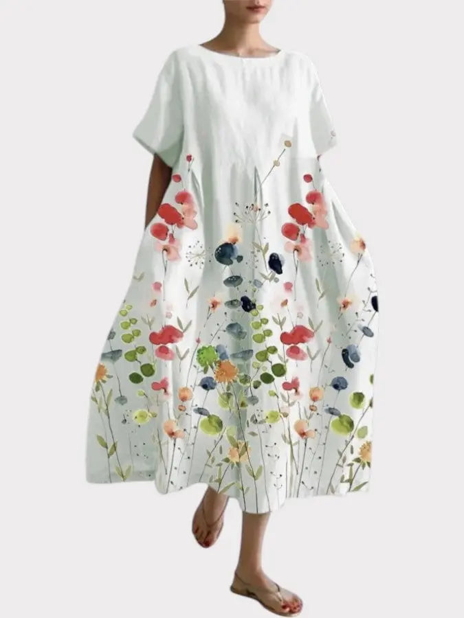 Watercolor Meadow Midi Dress Jasmine's Boutique Australia