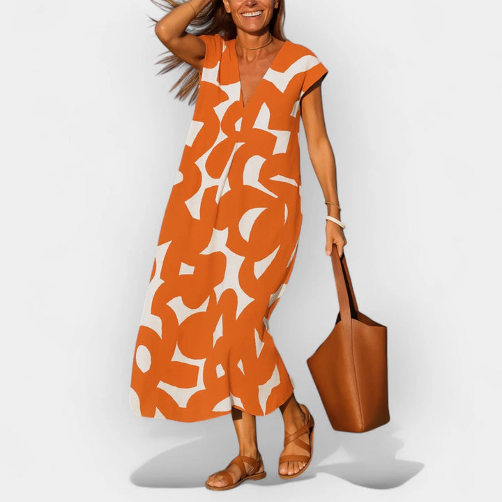 Airy Dress with V Neckline and Modern Design Jasmine's Boutique Australia