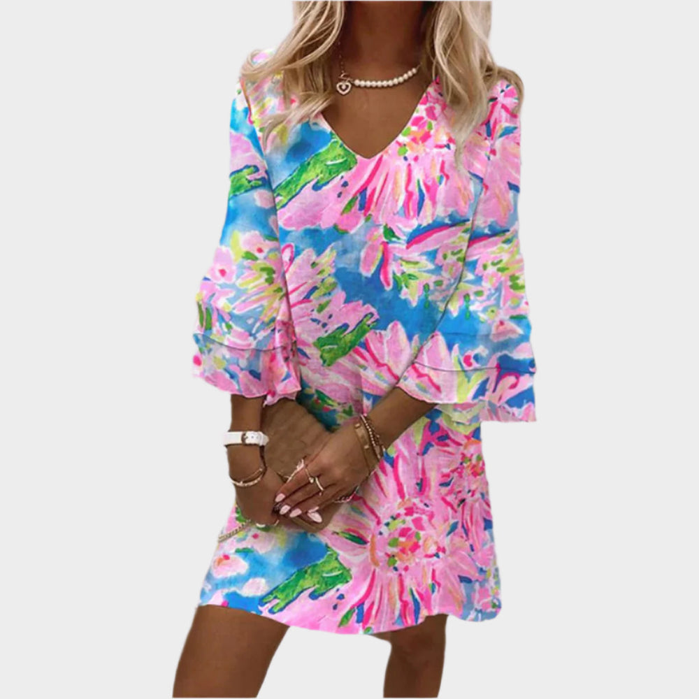Elegant Pink Mini Dress with Curved Sleeves Jasmine's Boutique Australia