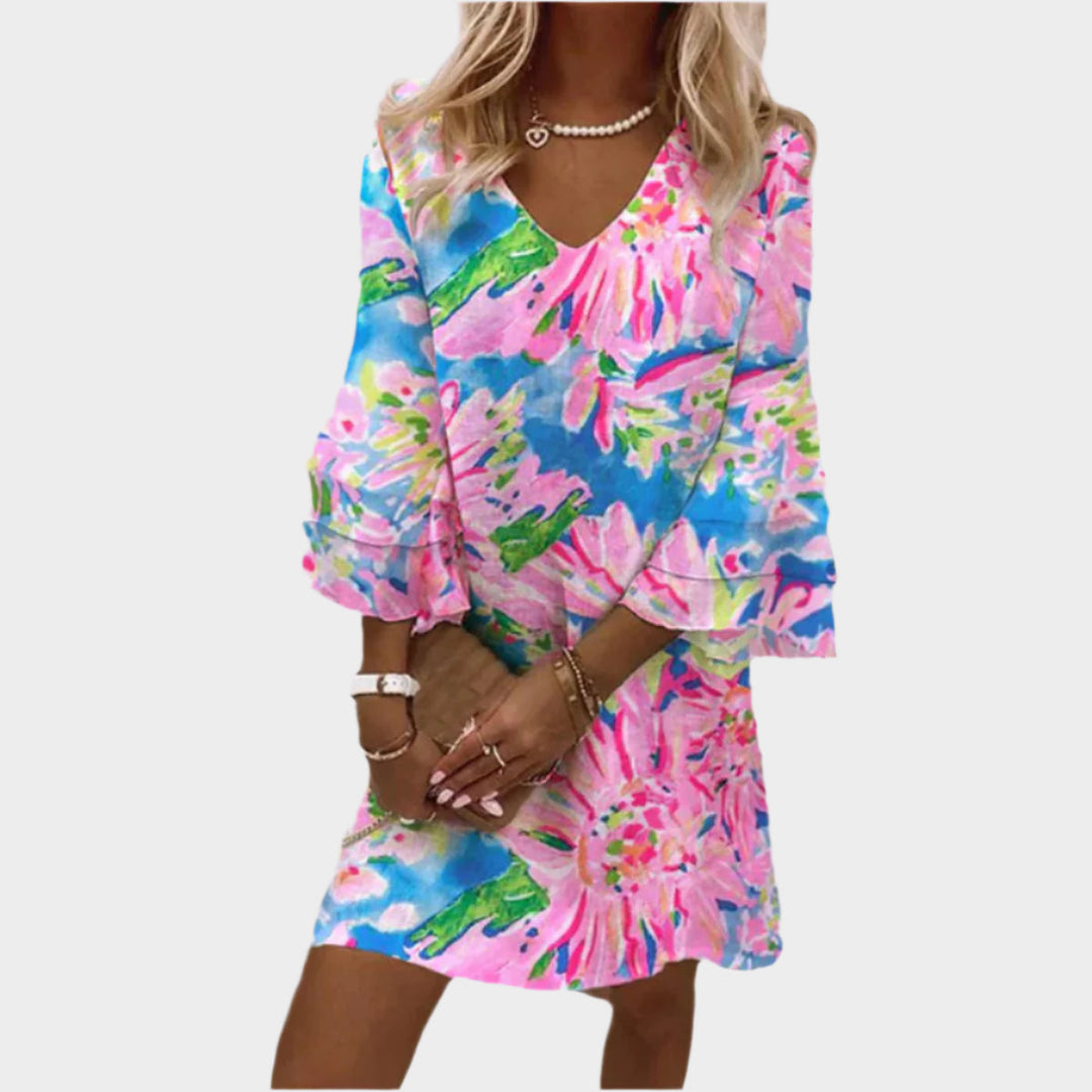 Elegant Pink Mini Dress with Curved Sleeves Jasmine's Boutique Australia