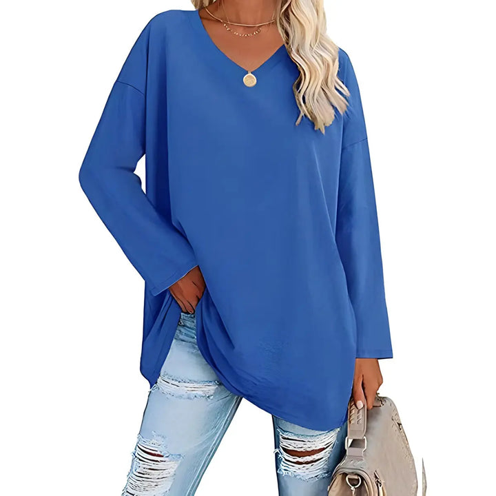 Relaxed V-Neck Long Sleeve Top Jasmine's Boutique Australia