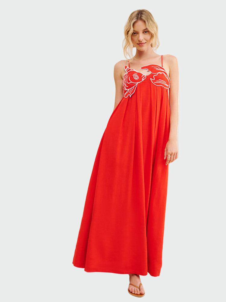 Fish Top Linen Blend Maxi Dress Jasmine's Boutique Australia