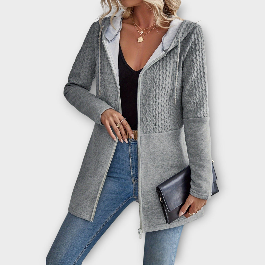 Elegant Hoodie Cardigan with Modern Details Liora Lane Boutique