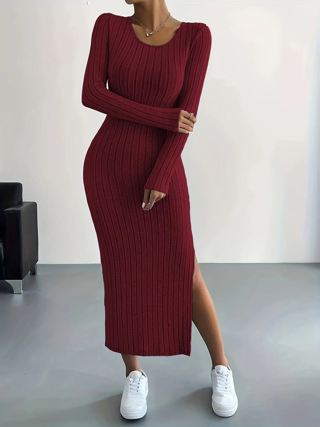 Sleek Ribbed Knit Bodycon Maxi Dress Jasmine's Boutique Australia