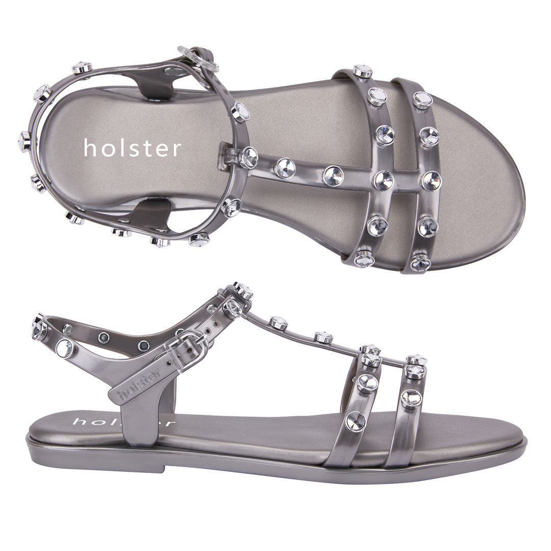 Holster Grey Studded Gladiator Sandals Jasmine's Boutique Australia