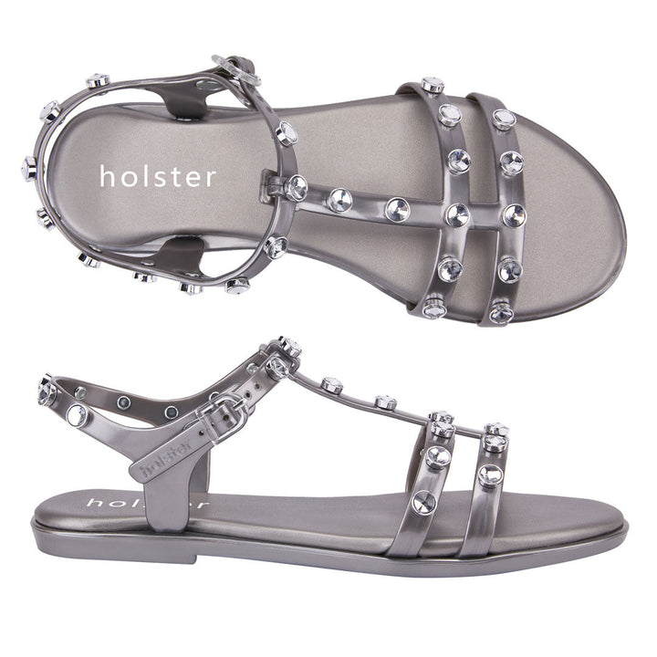 Holster Grey Studded Gladiator Sandals Jasmine's Boutique Australia