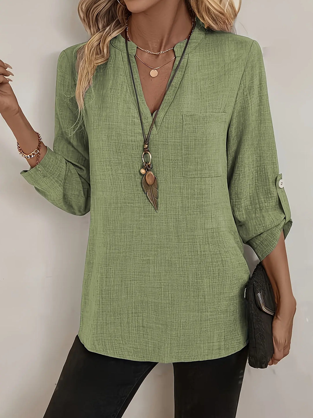 Olive Breeze V-Neck Tunic Top Jasmine's Boutique Australia