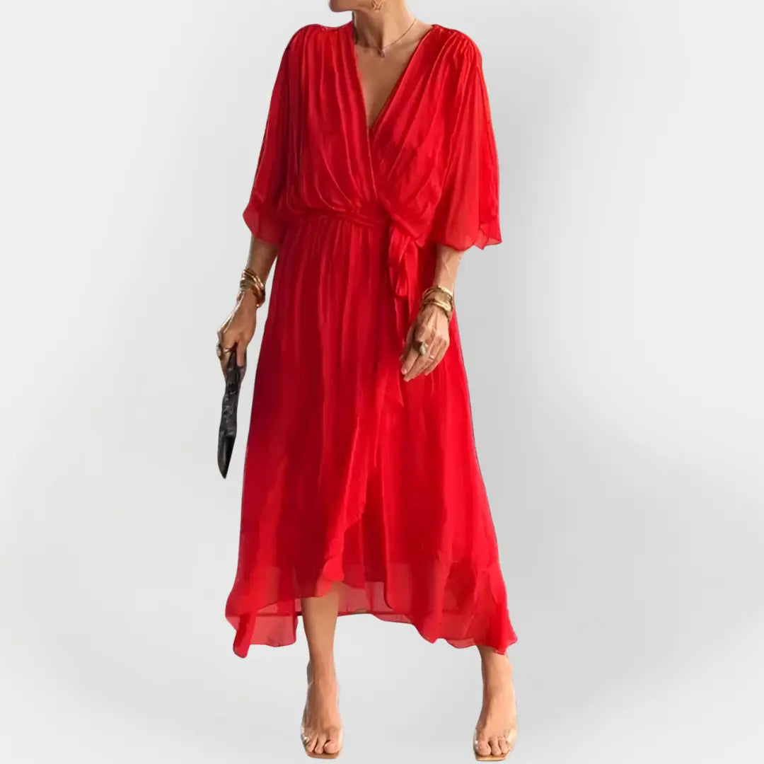 Chiffon Dress with V-Neck Jasmine's Boutique Australia