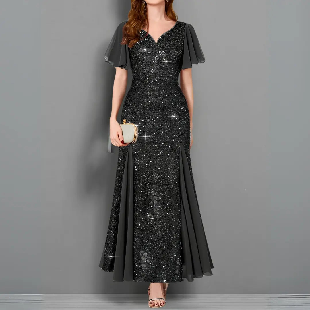 Scarlet Elegance Sequin Evening Gown Jasmine's Boutique Australia