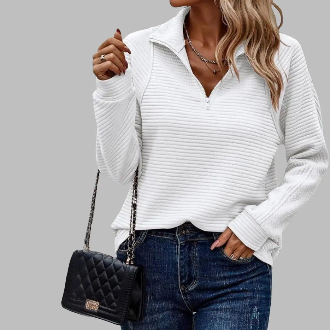 Ribbed Half-Zip Pullover Jasmine's Boutique Australia