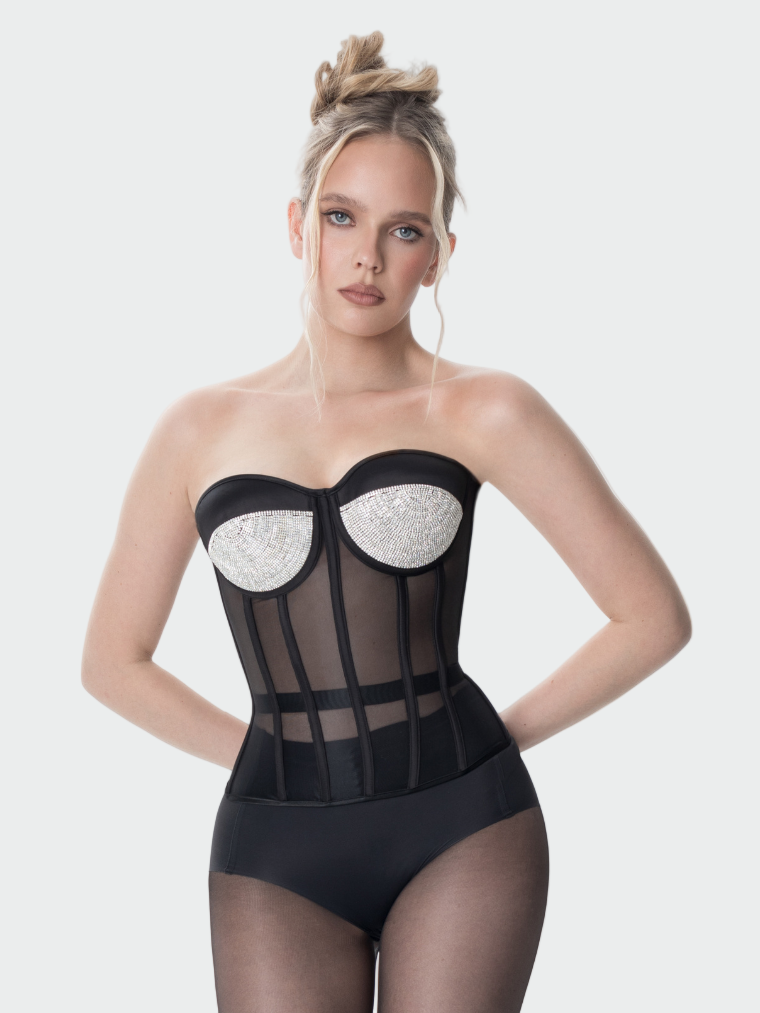 Crimson Dusk Rhinestone Corset Jasmine's Boutique Australia