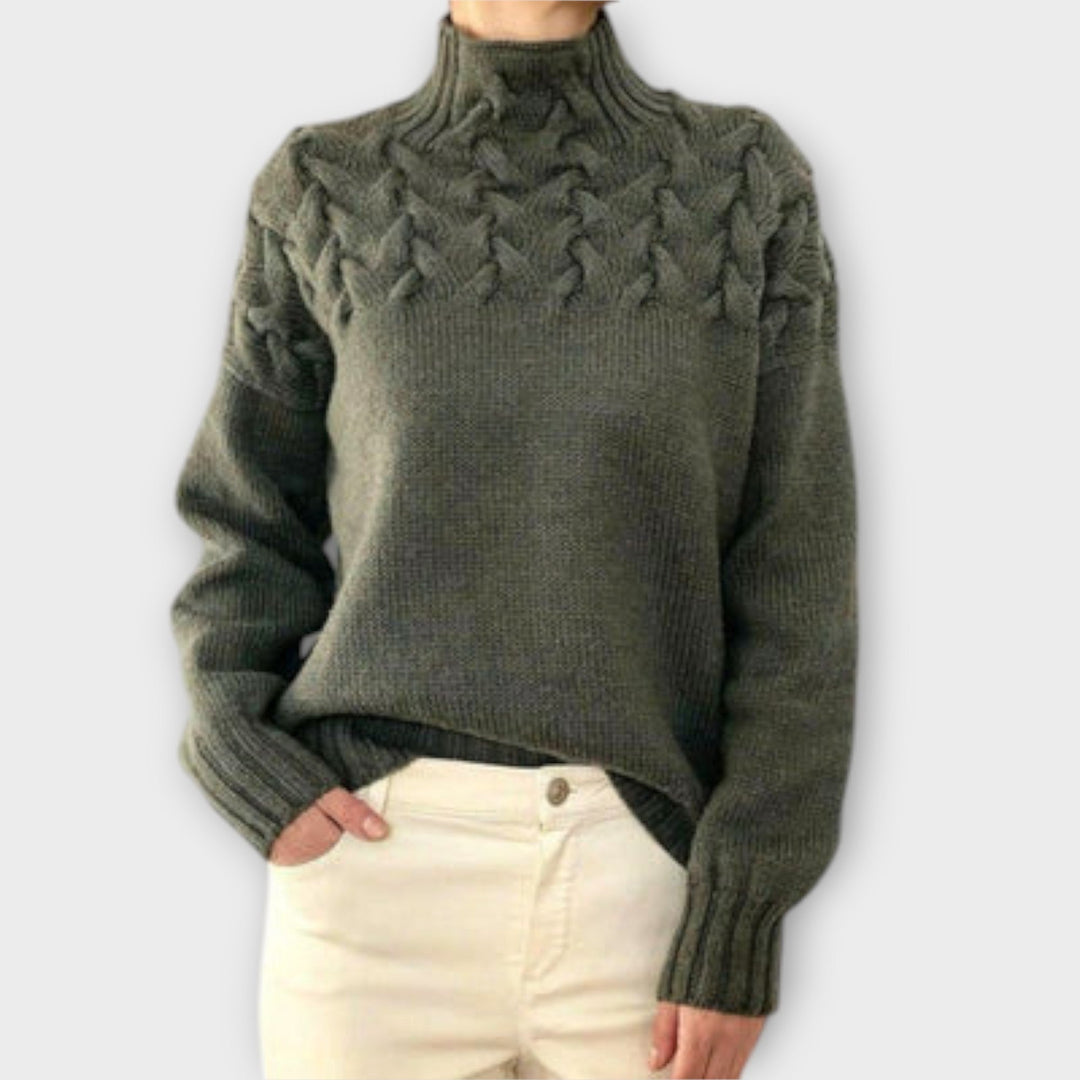 Eva - Women's Sweater with Knitting Detail Liora Lane Boutique